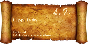 Lupp Iván névjegykártya